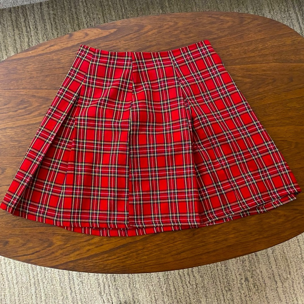 Urban Renewal Red Plaid Mini Skirt
